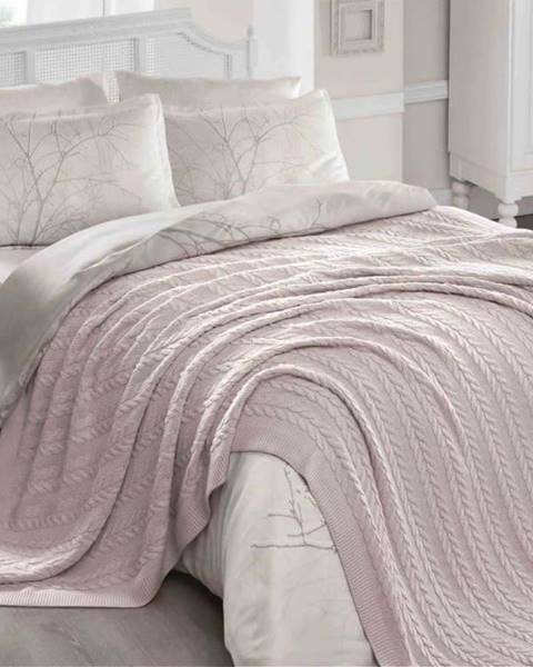 Homemania Decor Pudrově růžový přehoz přes postel Homemania Decor Hannola, 220 x 240 cm