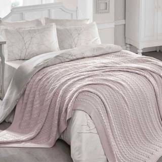 Pudrově růžový přehoz přes postel Homemania Decor Hannola, 220 x 240 cm