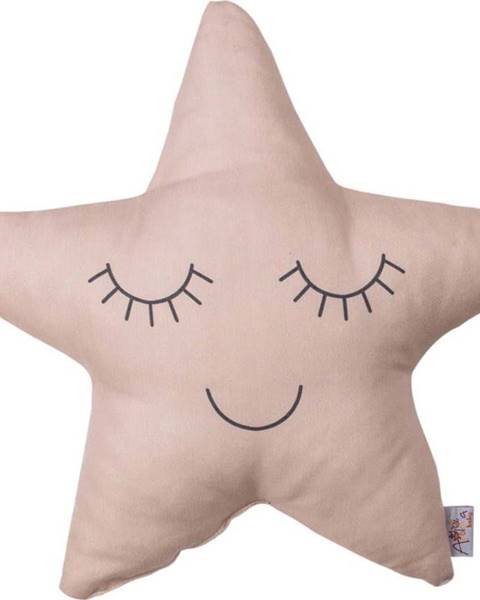 Mike & Co. NEW YORK Béžovorůžový dětský polštářek s příměsí bavlny Mike & Co. NEW YORK Pillow Toy Star, 35 x 35 cm
