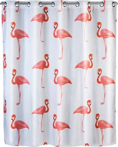 Sprchový závěs s protiplísňovou povrchovou úpravou Wenko Flamingo, 180 x 200 cm