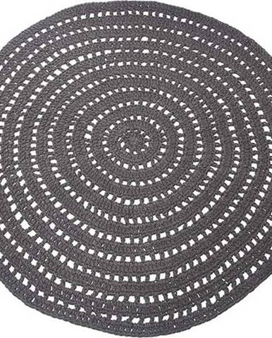 Tmavě šedý kruhový bavlněný koberec LABEL51 Knitted, ⌀ 150 cm