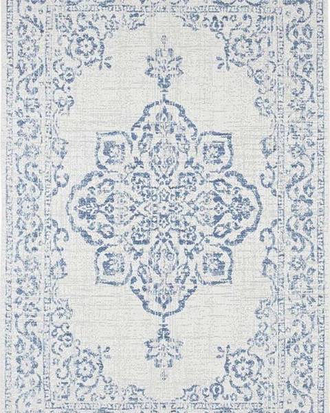 Bougari Modro-krémový venkovní koberec NORTHRUGS Tilos, 80 x 150 cm