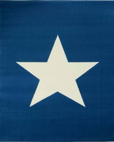 Modrý koberec Hanse Home City & Mix Star, 140 x 200 cm
