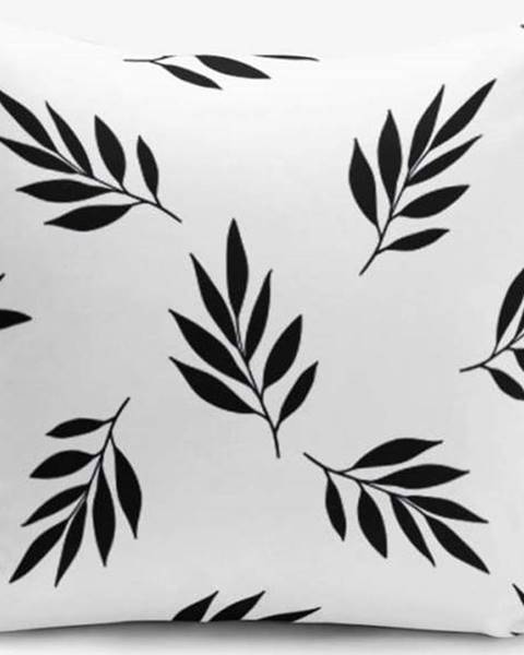 Minimalist Cushion Covers Černo-bílý povlak na polštář s příměsí bavlny Minimalist Cushion Covers Black White Leaf, 45 x 45 cm