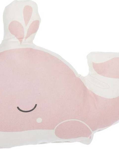 Mike & Co. NEW YORK Růžový dětský polštářek s příměsí bavlny Mike & Co. NEW YORK Pillow Toy Whale, 35 x 24 cm