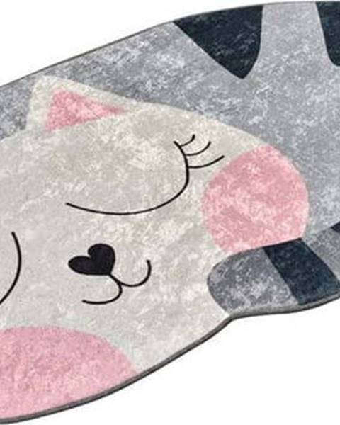 Chilai Šedý dětský protiskluzový koberec Conceptum Hypnose Big Cat, 100 x 160 cm