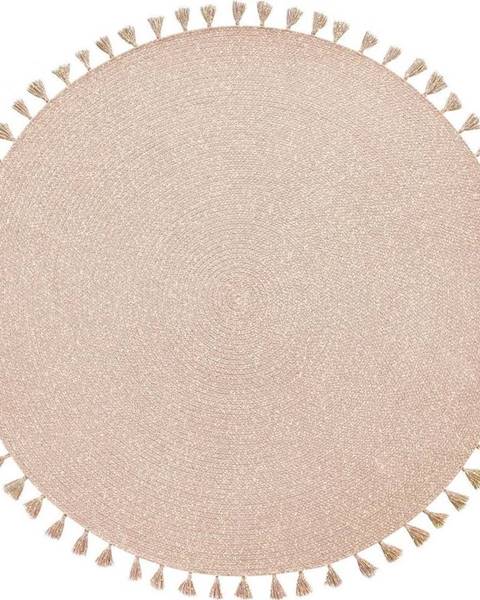 Nattiot Světle růžový ručně vyrobený koberec Nattiot Heloise, ⌀ 140 cm