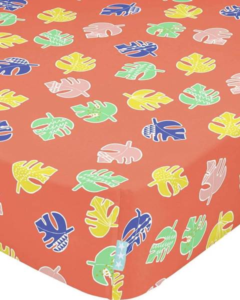 Moshi Moshi Dětské bavlněné prostěradlo Moshi Moshi Geo Jungle, 70 x 140 cm