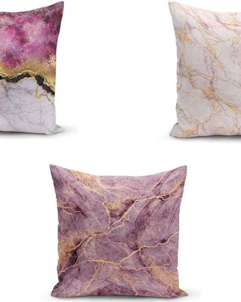 Minimalist Cushion Covers Sada 3 povlaků na polštáře Minimalist Cushion Covers Pinkie Cassie, 45 x 45 cm