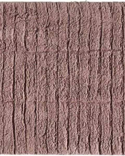 Zone Tmavě růžová bavlněná koupelnová předložka Zone Tiles, 50 x 80 cm