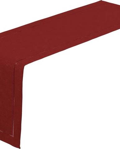 Karmínově červený běhoun na stůl Unimasa, 150 x 41 cm
