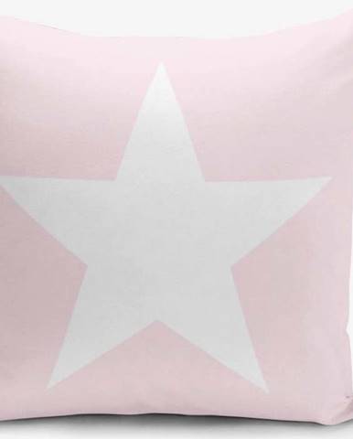 Povlak na polštář s příměsí bavlny Minimalist Cushion Covers Star Pink, 45 x 45 cm