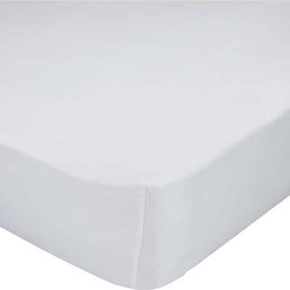 Bílé bavlněné elastické prostěradlo Happy Friday Basic, 90 x 200 cm