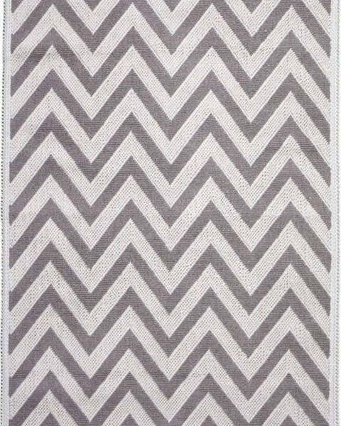 Vitaus Béžový bavlněný koberec Vitaus Zikzak, 60 x 90 cm