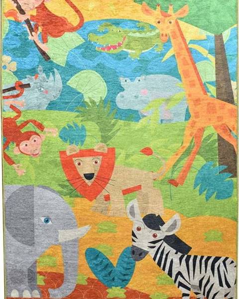 Chilai Dětský protiskluzový koberec Chilai Animals, 100 x 160 cm