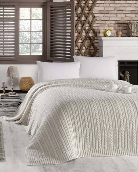 Homemania Decor Světle šedý přehoz přes postel s příměsí bavlny Homemania Decor Camila, 220 x 240 cm
