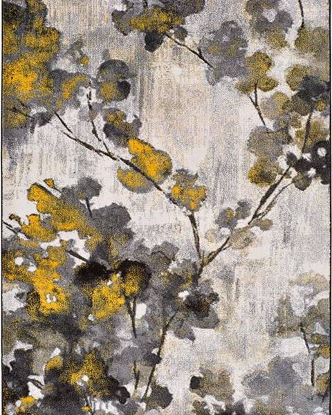 Universal Žluto-šedý koberec Universal Bukit Mustard, 80 x 150 cm