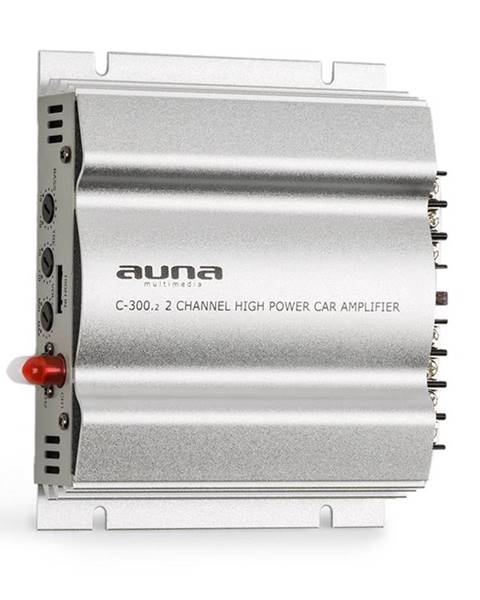 Auna Auna C300.2, 2kanálový zesilovač, koncový zesilovač do auta, 800W PMPO, 20W RMS, stříbrný