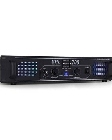Skytec SPL-700 černý, DJ PA zesilovač 2000W ekvalizér LED