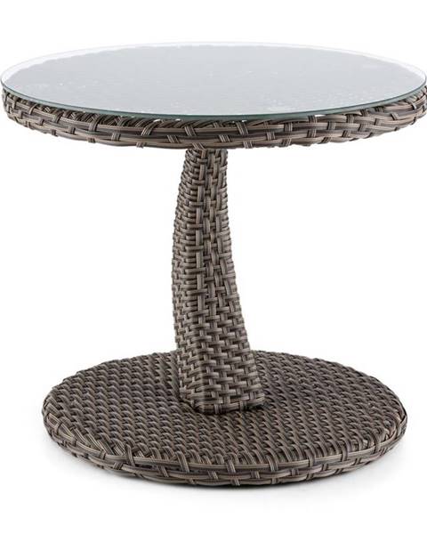 Blumfeldt Blumfeldt Tabula, odkládací stolek, 50 cm, sklo, polyratan, hliník, dvoubarevný antracit