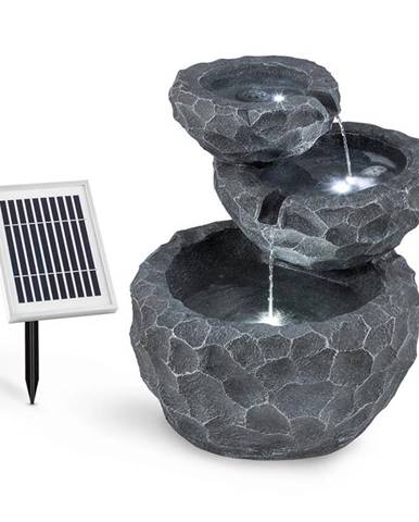 Blumfeldt Murach, solární kaskádová fontána, akumulátorový provoz, 2 W, solární panel, 3x LED