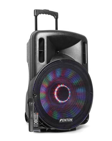 Fenton Fenton FT15LED, aktivní reproduktor, 15", 800 W, BT/USB/SD/MP3/AUX, LED, mikrofon, vozíková konstrukce