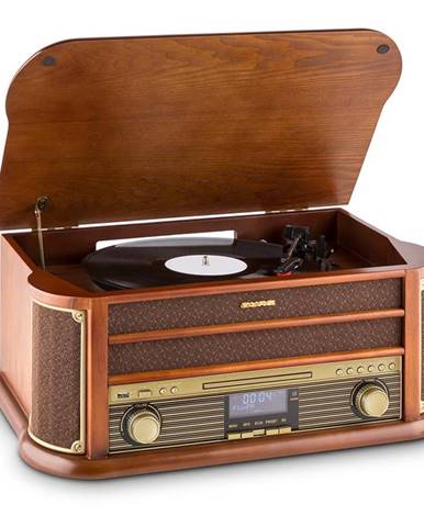 Auna Belle Epoque 1908 DAB, retro stereo systém, gramofon, DAB +, bluetooth