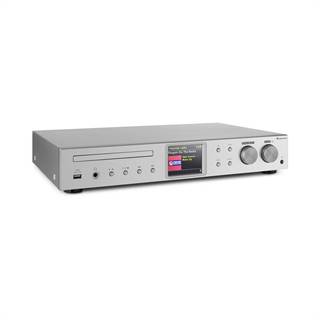 Auna iTuner CD, HiFi receiver, Internet/DAB+/FM rádio, CD přehrávač,WiFi, stříbrný