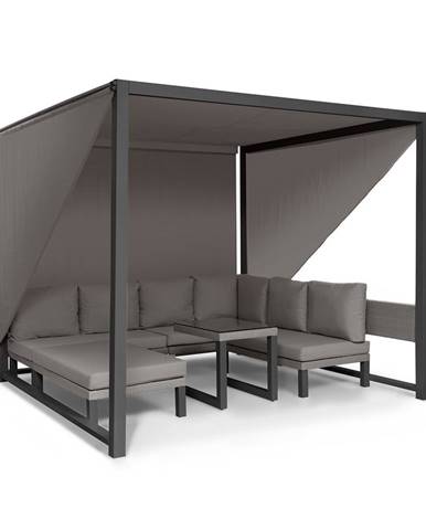Blumfeldt Havana, pavilon & Lounge-Set, 270x230x270cm, 4 dvojsedadlá, šedý