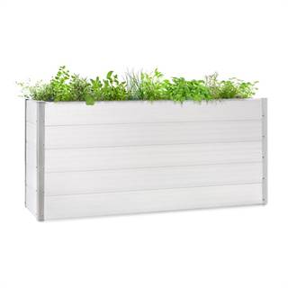 Blumfeldt Nova Grow, zahradní záhon, 195 x 91 x 50 cm, WPC, dřevěný vzhled, bílý