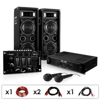 Electronic-Star DJ set "DJ-24M", zesilovač, mixpult, repro, mikrofon,1200W