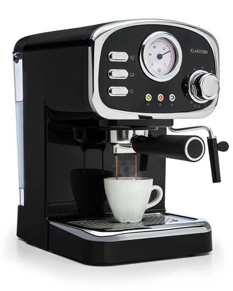 Klarstein Klarstein Espressionata Gusto, espresso kávovar, 1100 W, tlak 15 bar, černý