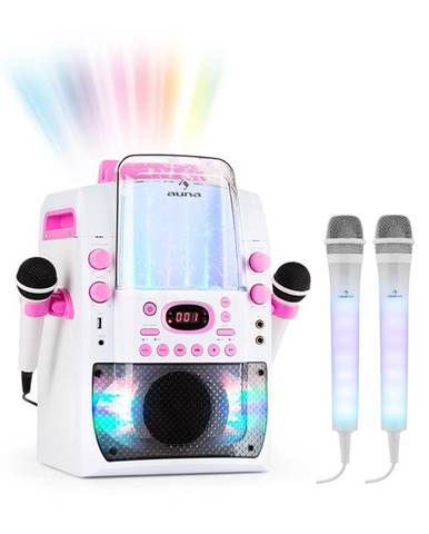 Auna Kara Liquida BT růžová barva + DAZZLE mikrofonní sada, karaoke zařízení, mikrofon, LED osvětlení