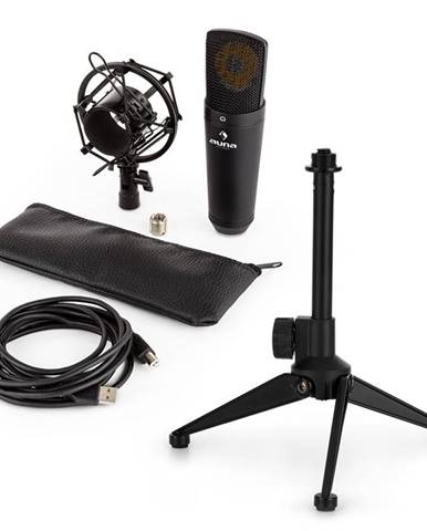 Auna MIC-920B USB mikrofonní sada V1 – černý velkomembránový mikrofon a stolní stojánek