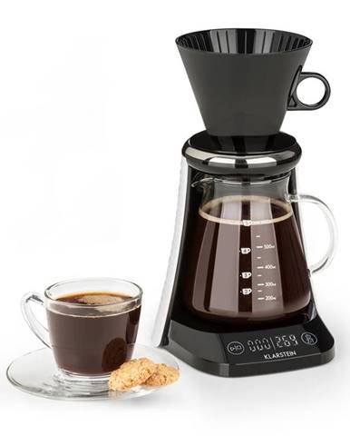 Klarstein Craft Coffee, kávovar, váha, časovač, nástavec s filtrem, 600 ml, černý/bílý