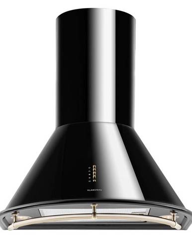 Klarstein Noir Prima, černý, 60 cm, 430 m3/h, retro komínový odsavač par, nerez