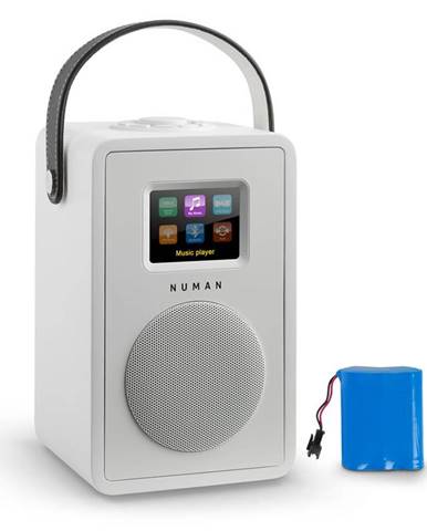 Numan Mini Two Design internetové rádio Wi-Fi DLNA bluetooth FM bílá včetně nabíjecí baterie