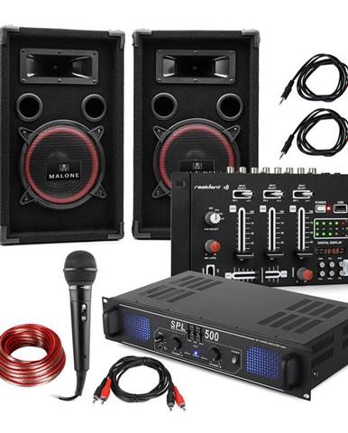 Electronic-Star DJ-14 USB, DJ PA Set, PA zesilovač, USB mixážní pult, 2 x reproduktor, karaoke mikrofon