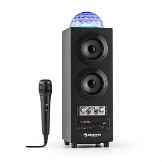 Auna DiscoStar Black, přenosný bluetooth reproduktor, USB, akumulátor, LED, mikrofon