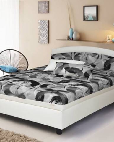 čalouněná postel zonda 120x200,šedá,bílá, vč. matrace a úp