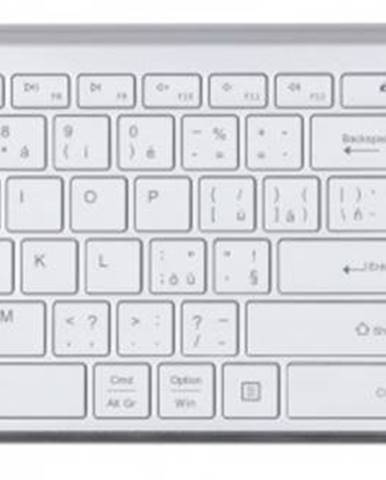 Bezdrátová klávesnice klávesnice powerton ultraslim, cz/sk, bezdrátová, stříbrná