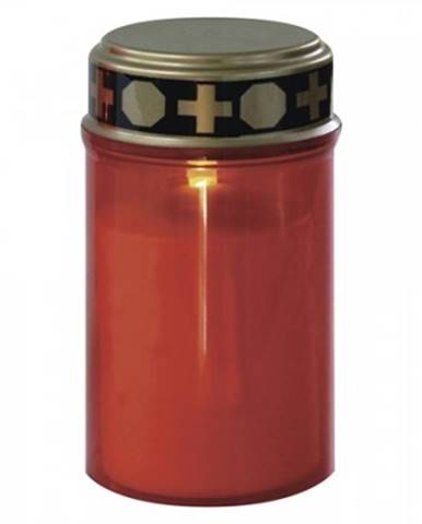 LED hřbitovní svíčka Emos ZY2371T, 2× C, časovač, červená