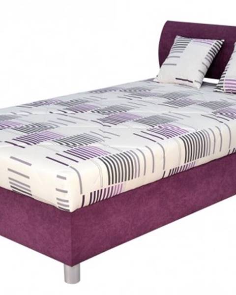 čalouněná postel george 120x200, fialová, vč. matrace a úp