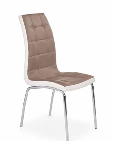 Halmar Jídelní židle K186, cappuccino-bílá