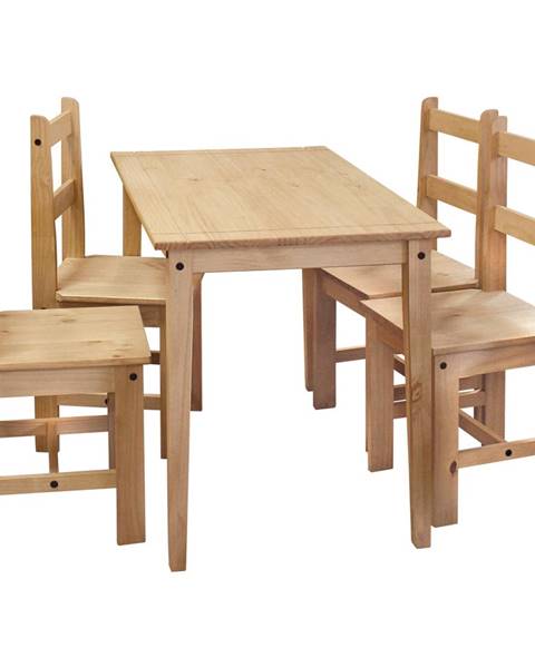 IDEA Nábytek Stůl + 4 židle CORONA 2 vosk 161611