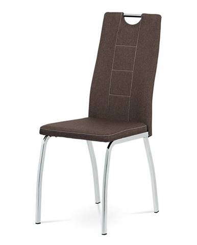 Jídelní židle DCL-466 BR2, hnědá/chrom