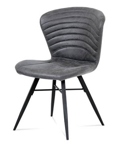 Jídelní židle HC-442 GREY3, šedá látka/kov černý mat