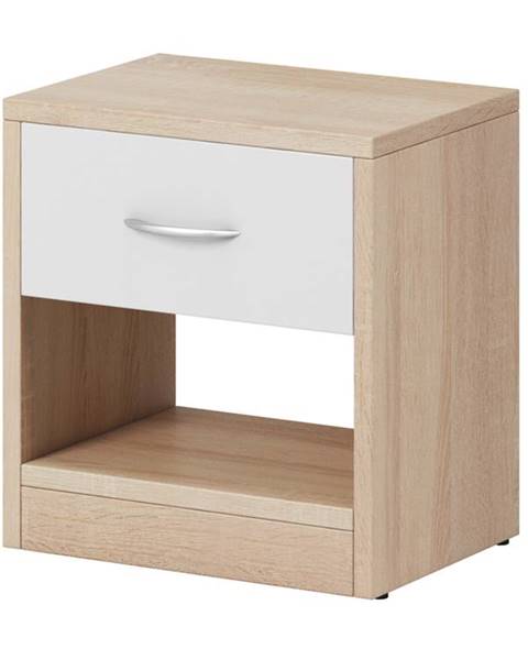 Smartshop Noční stolek NEA 1S, dub sonoma světlý/bílý mat