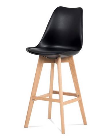 Jídelní židle CTB-801 BK, černý plast+ekokůže/buk masiv