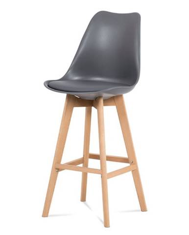Jídelní židle CTB-801 GREY, šedý plast+ekokůže/buk masiv